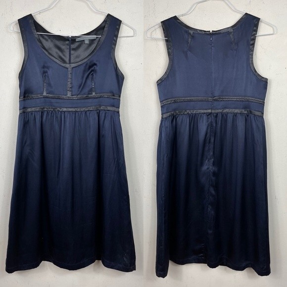 Proenza Schouler For Target Y2K Navy Empire Waist Silk Babydall Mini Dress 7 S - Picture 9 of 12